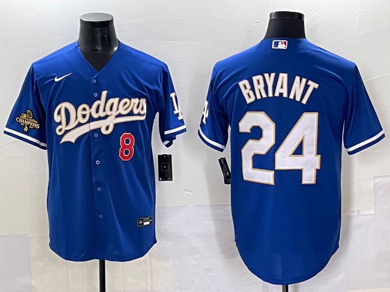 Men 2025 Los Angeles Dodgers #24 Bryant Blue gold Nike MLB Jersey style 7071->new york yankees->MLB Jersey
